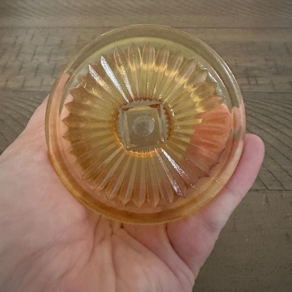 Vintage Depression Glass Yellow Golden Glow Glass Cup Bowl Dish - Picture 4 of 5